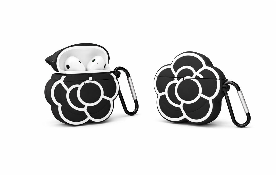 Black Flower Airpod Case