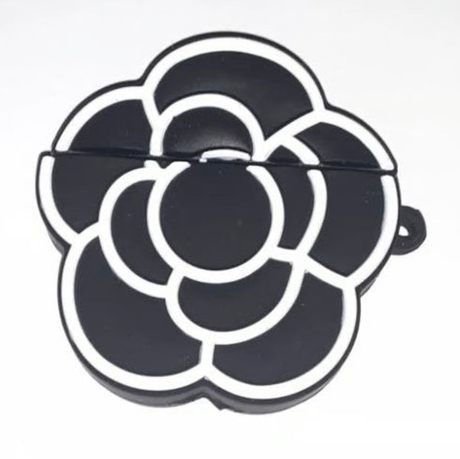 Black Flower Airpod Case
